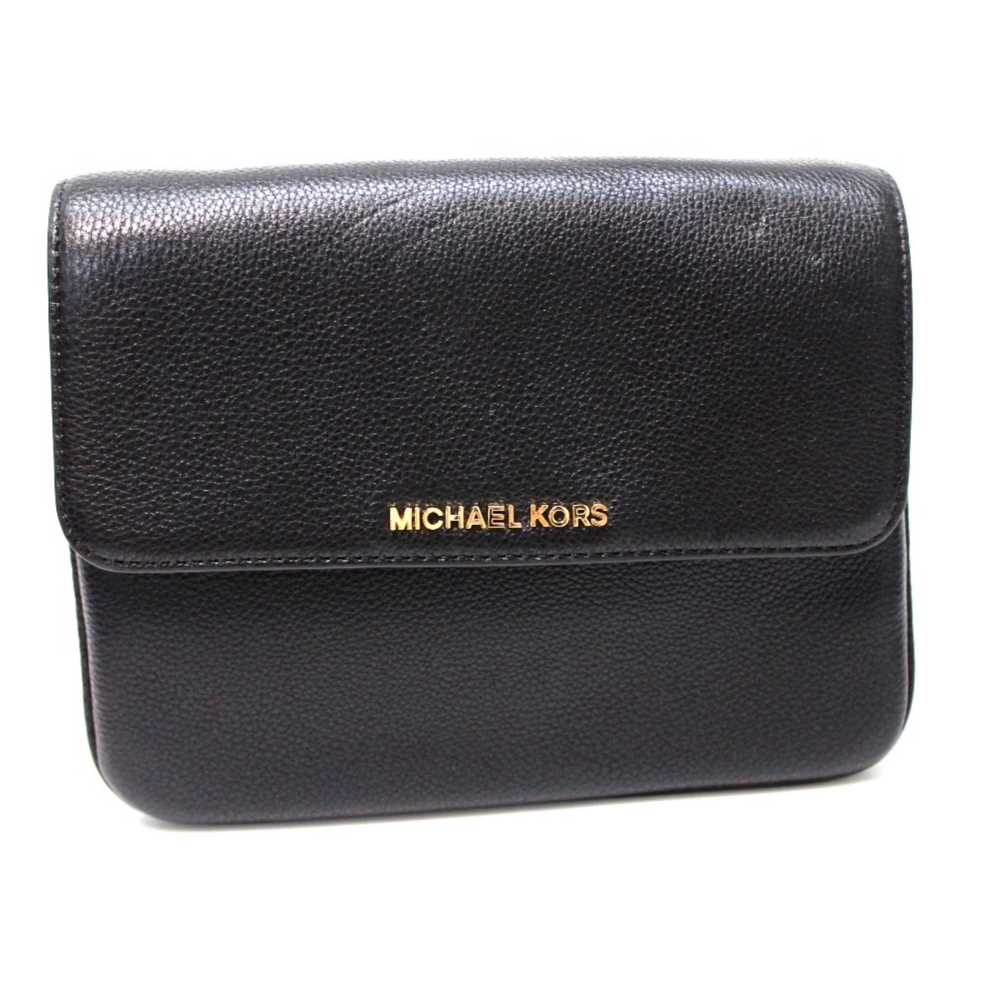 Michael Kors Pochette Shoulder Bag for Men and Women, Leather Bag, Women's, Black