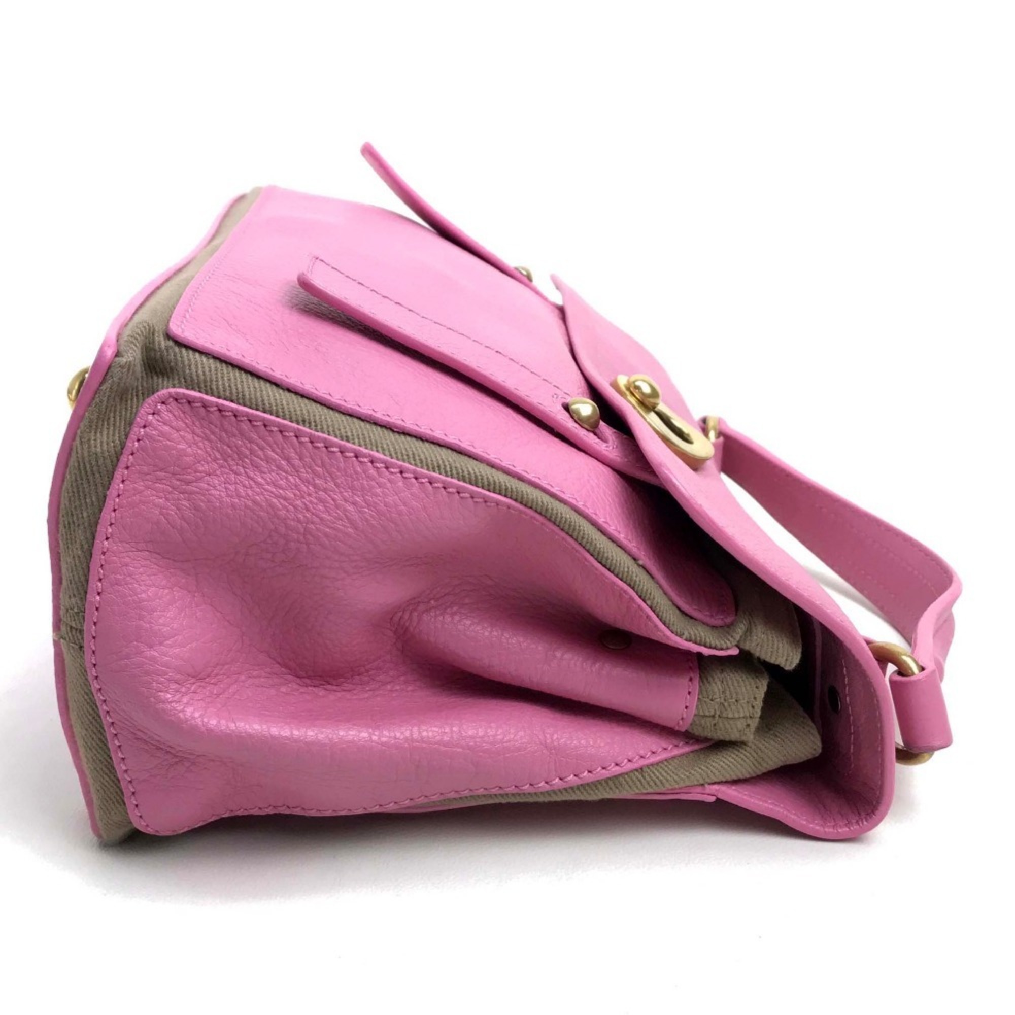 YVES SAINT LAURENT 283761 Shoulder Bag Muse Toe Handbag Leather Women's Pink