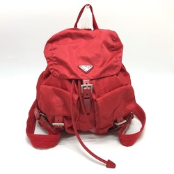 PRADA Prada Plate Double Pocket Backpack Nylon Women's Red