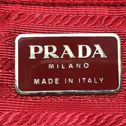 PRADA Prada Plate Double Pocket Backpack Nylon Women's Red