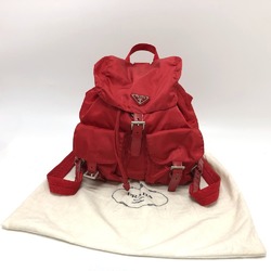 PRADA Prada Plate Double Pocket Backpack Nylon Women's Red