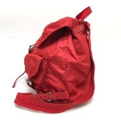 PRADA Prada Plate Double Pocket Backpack Nylon Women's Red