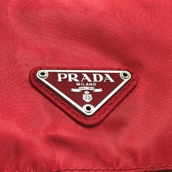 PRADA Prada Plate Double Pocket Backpack Nylon Women's Red