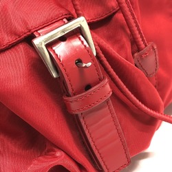 PRADA Prada Plate Double Pocket Backpack Nylon Women's Red