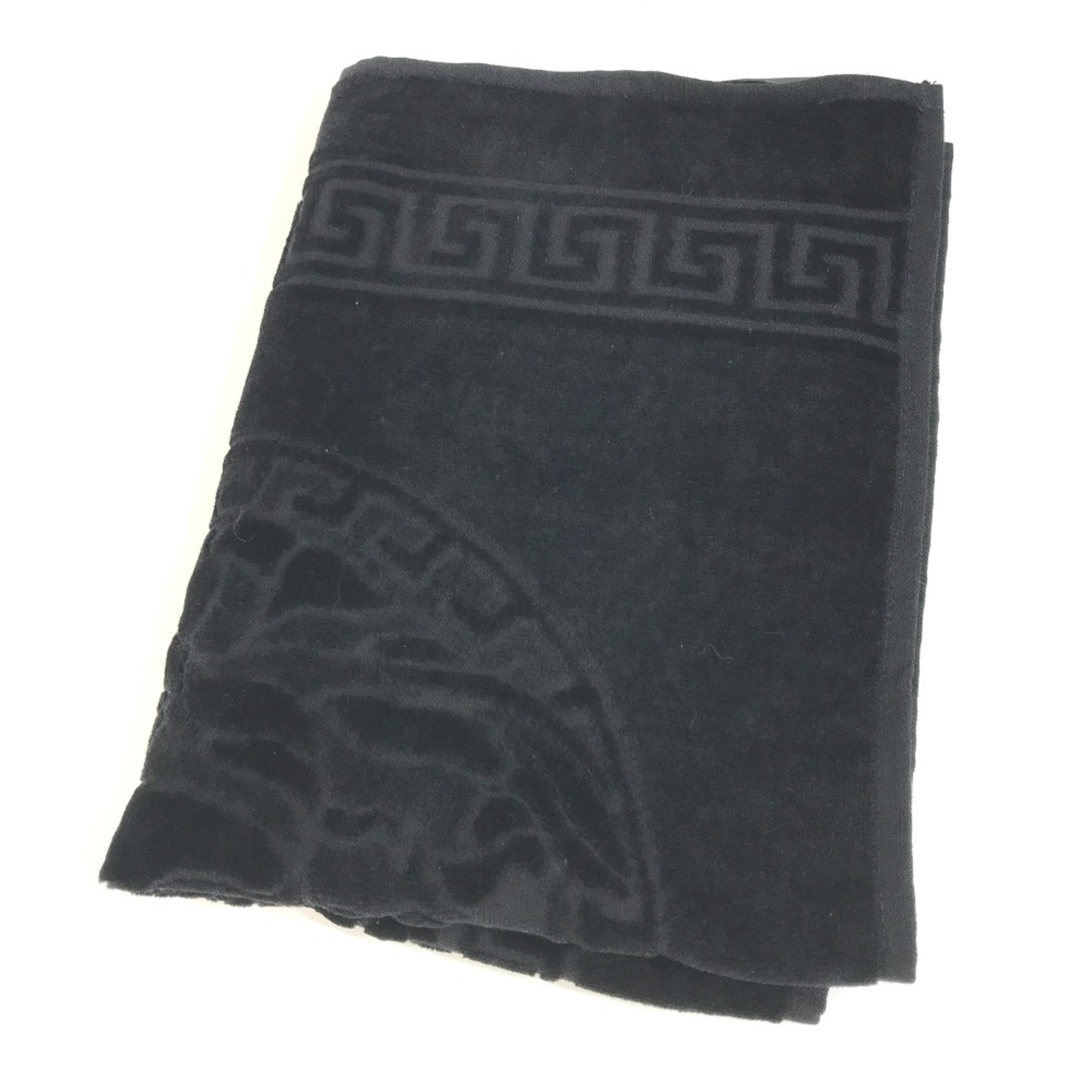 VERSACE Medusa Face Towel Cotton Men's Black