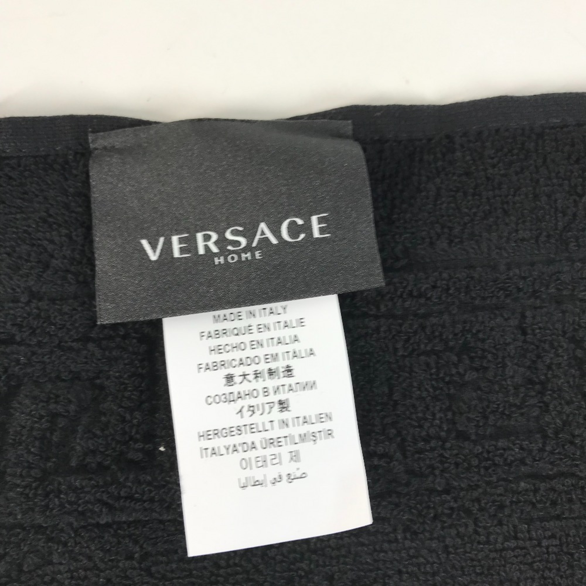 VERSACE Medusa Face Towel Cotton Men's Black