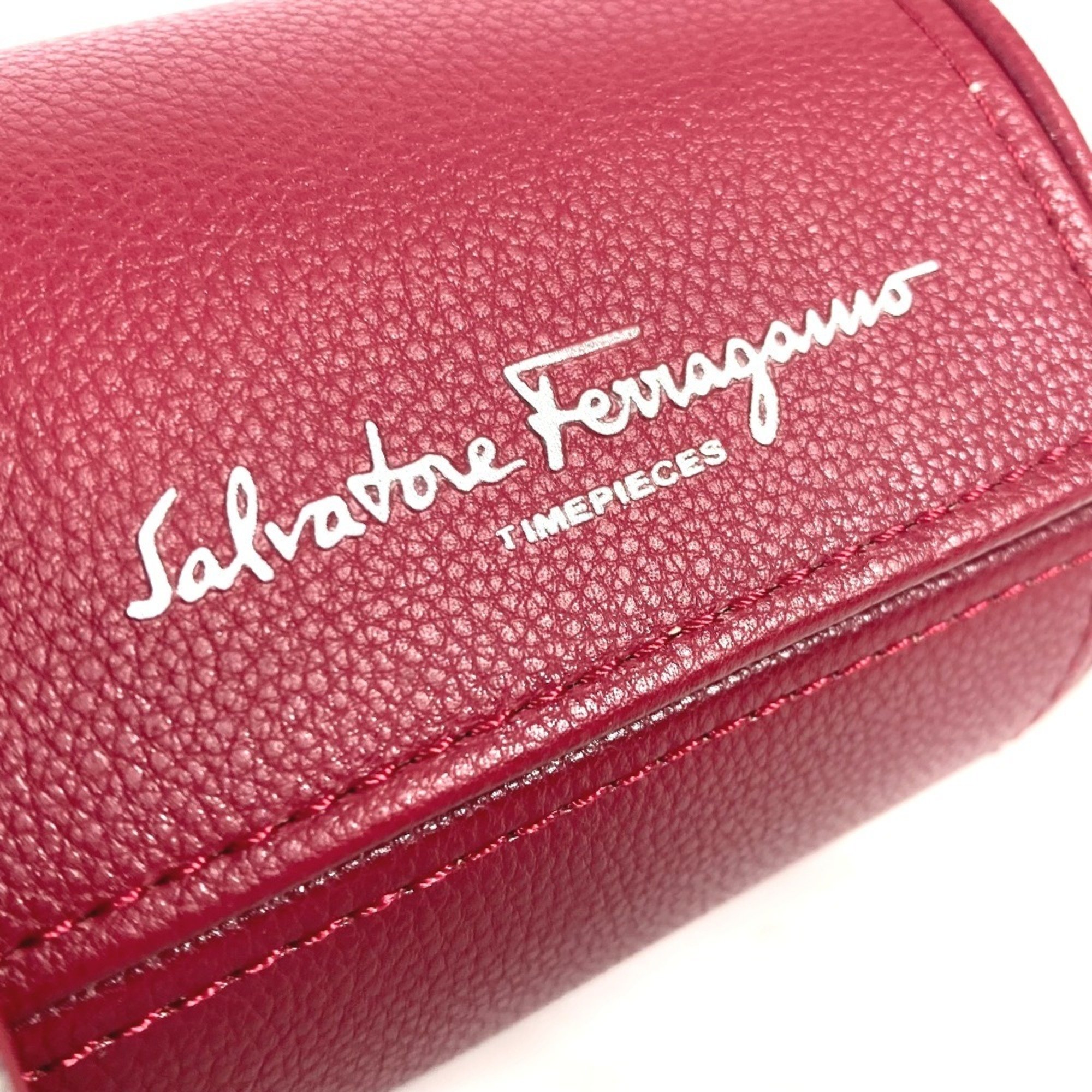 Salvatore Ferragamo Watch Case, Pouch, Leather, Men's, Red