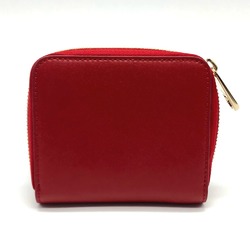 Salvatore Ferragamo Gancini Short Wallet Round Bi-fold Leather Women's Red x