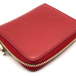 Salvatore Ferragamo Gancini Short Wallet Round Bi-fold Leather Women's Red x