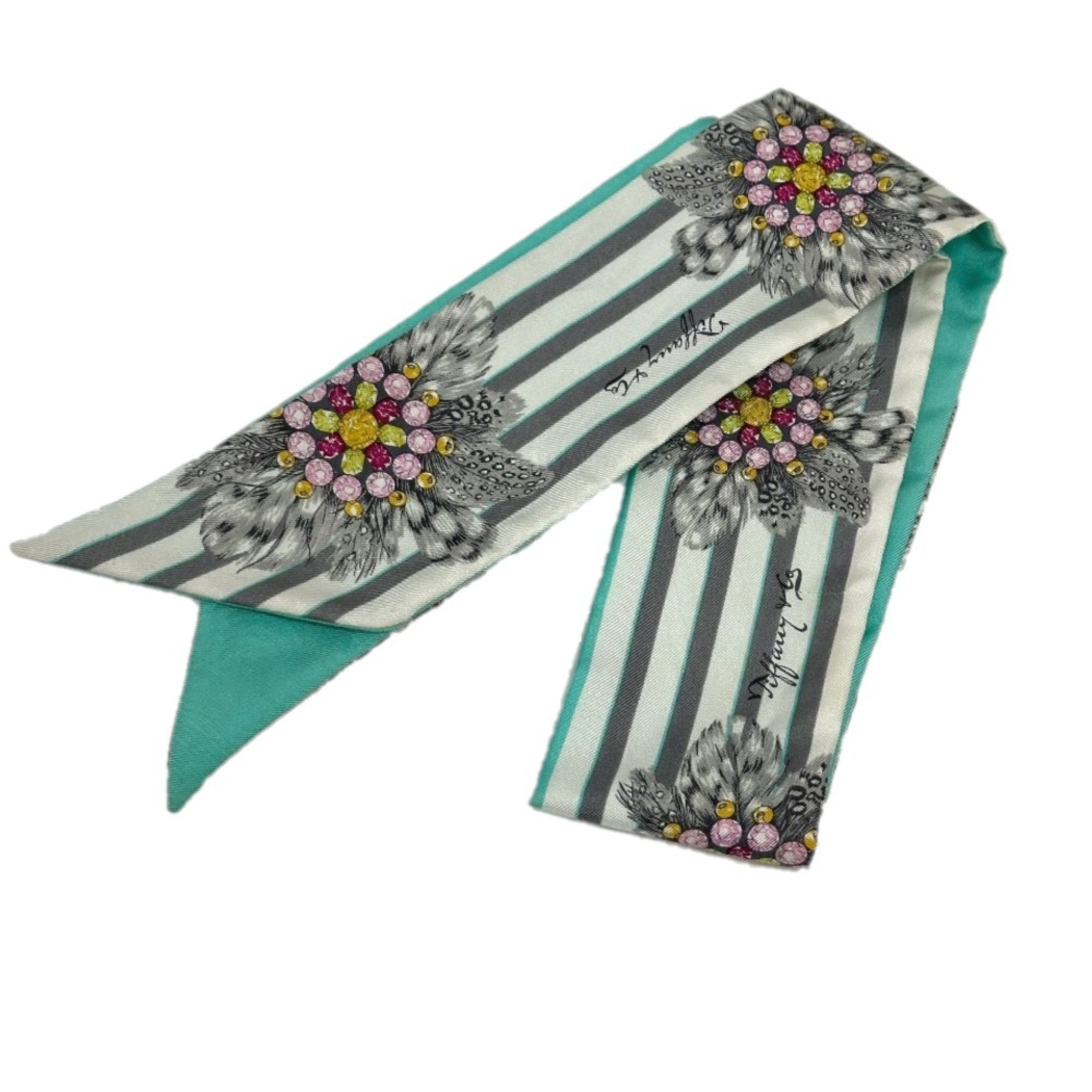 TIFFANY&Co. Tiffany Twilly Scarf, Accessories, Silk, Women's, Blue