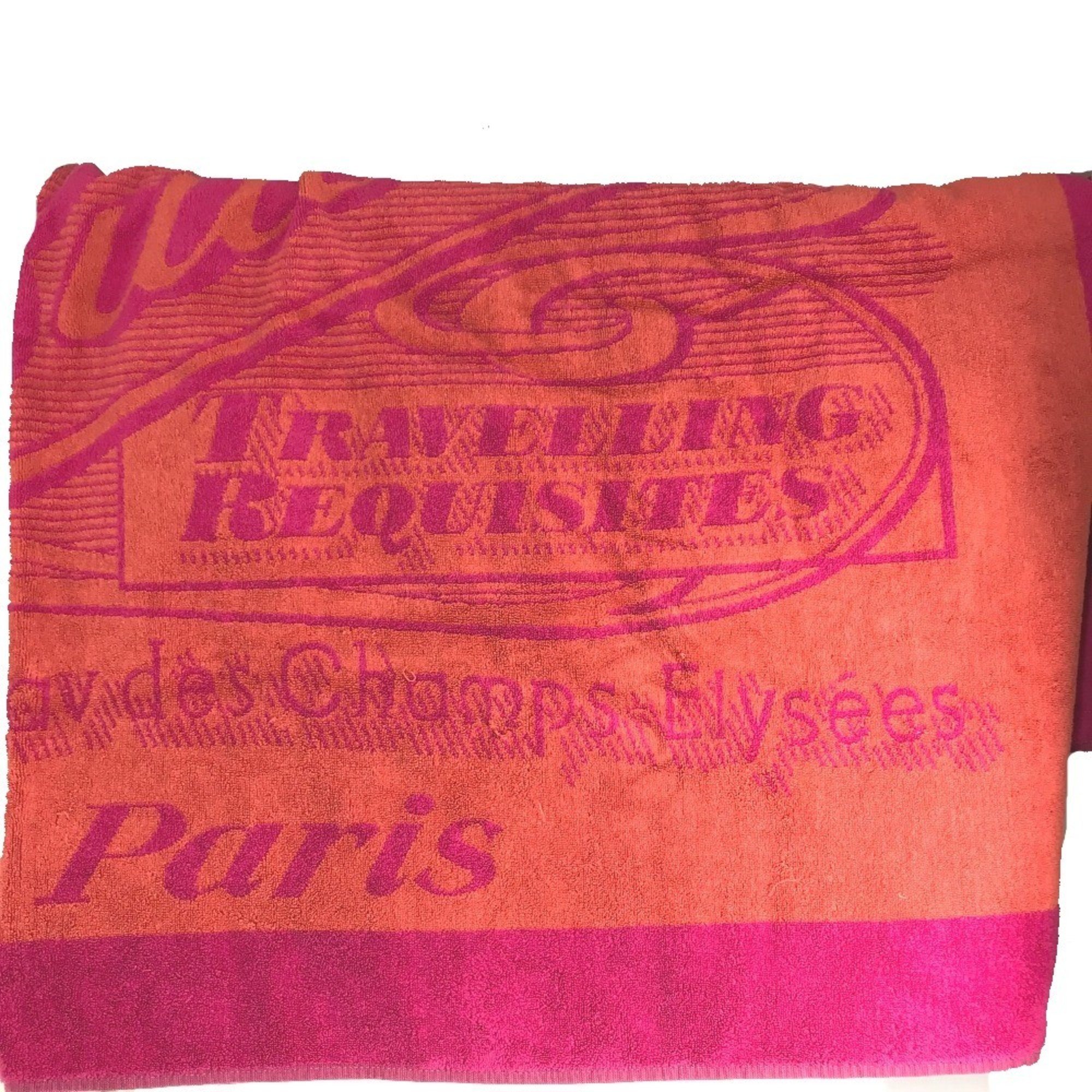 LOUIS VUITTON Louis Vuitton Towel Blanket Beach Cotton Men's Women's Pink x Orange