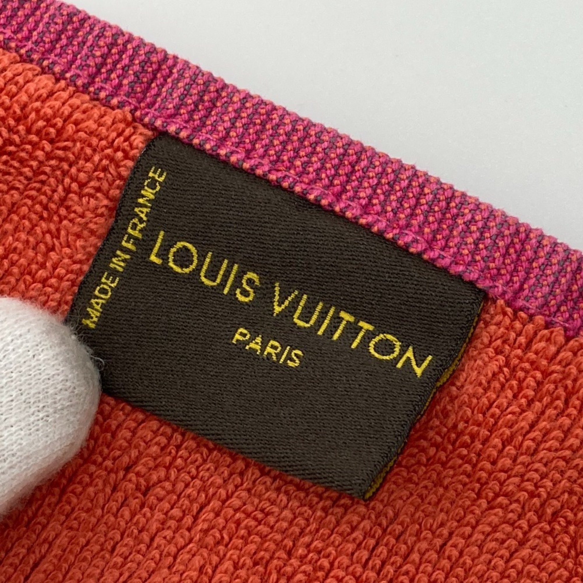 LOUIS VUITTON Louis Vuitton Towel Blanket Beach Cotton Men's Women's Pink x Orange