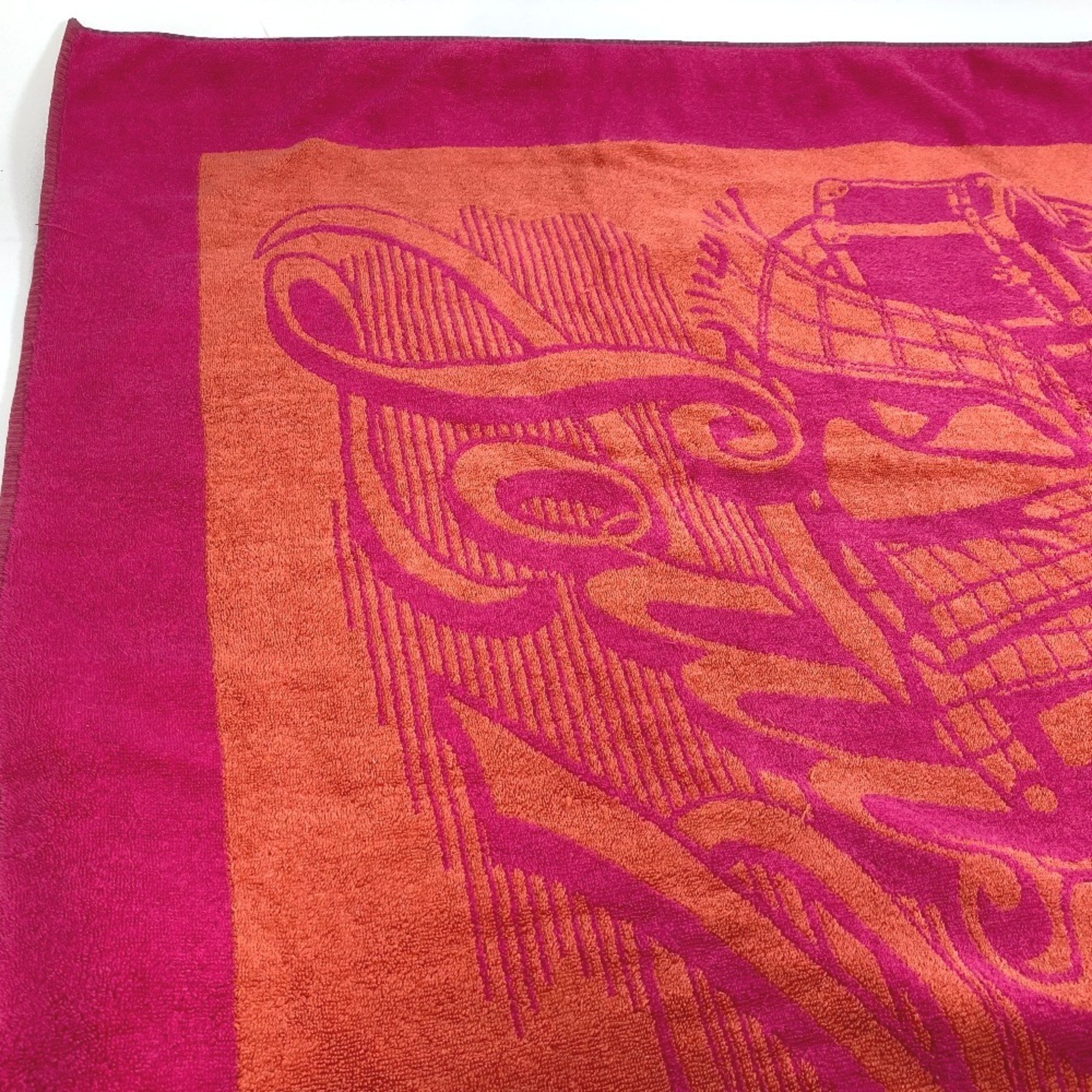 LOUIS VUITTON Louis Vuitton Towel Blanket Beach Cotton Men's Women's Pink x Orange