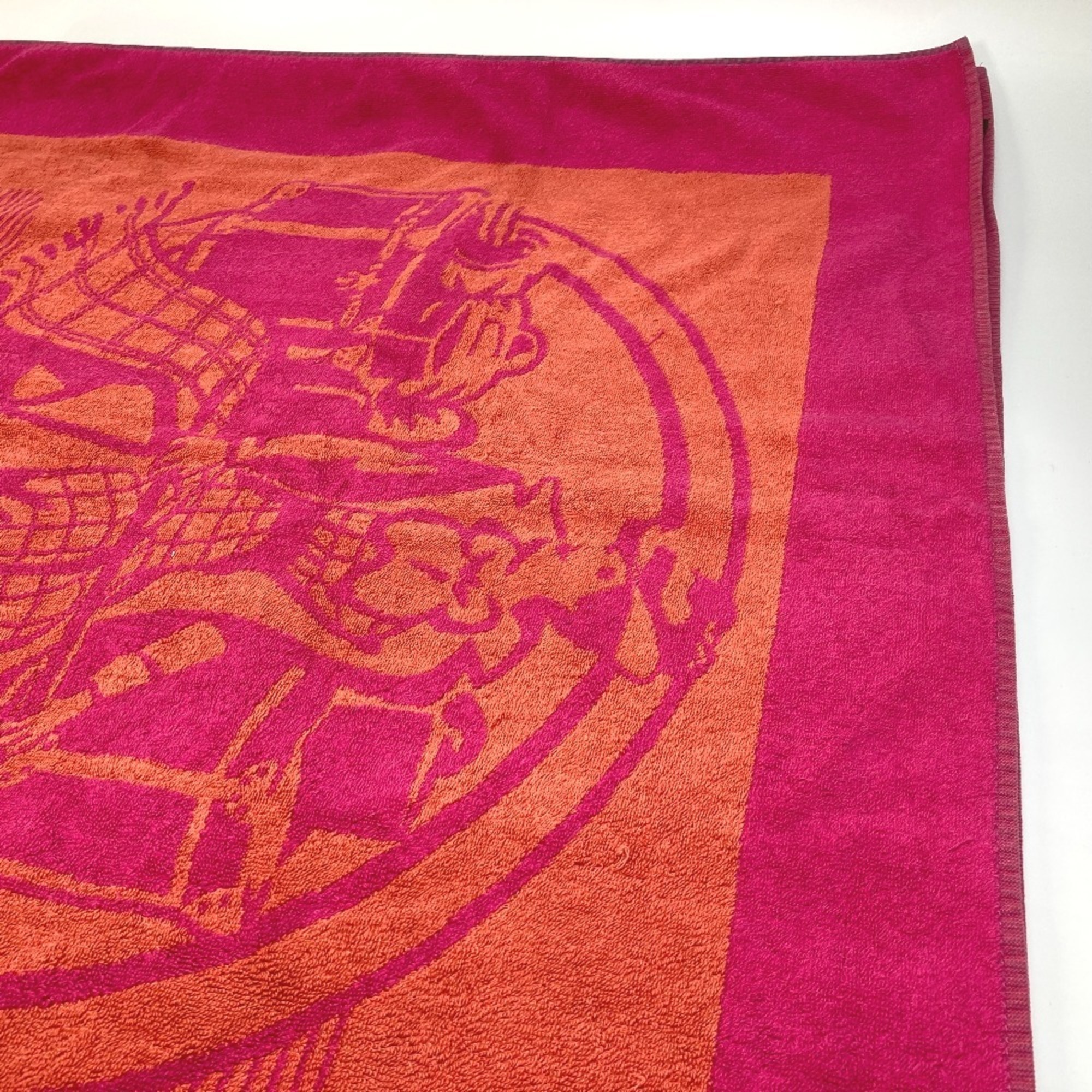 LOUIS VUITTON Louis Vuitton Towel Blanket Beach Cotton Men's Women's Pink x Orange