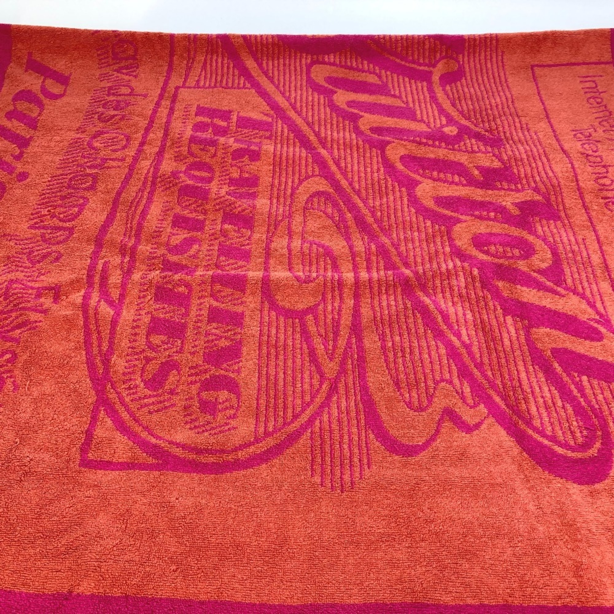 LOUIS VUITTON Louis Vuitton Towel Blanket Beach Cotton Men's Women's Pink x Orange