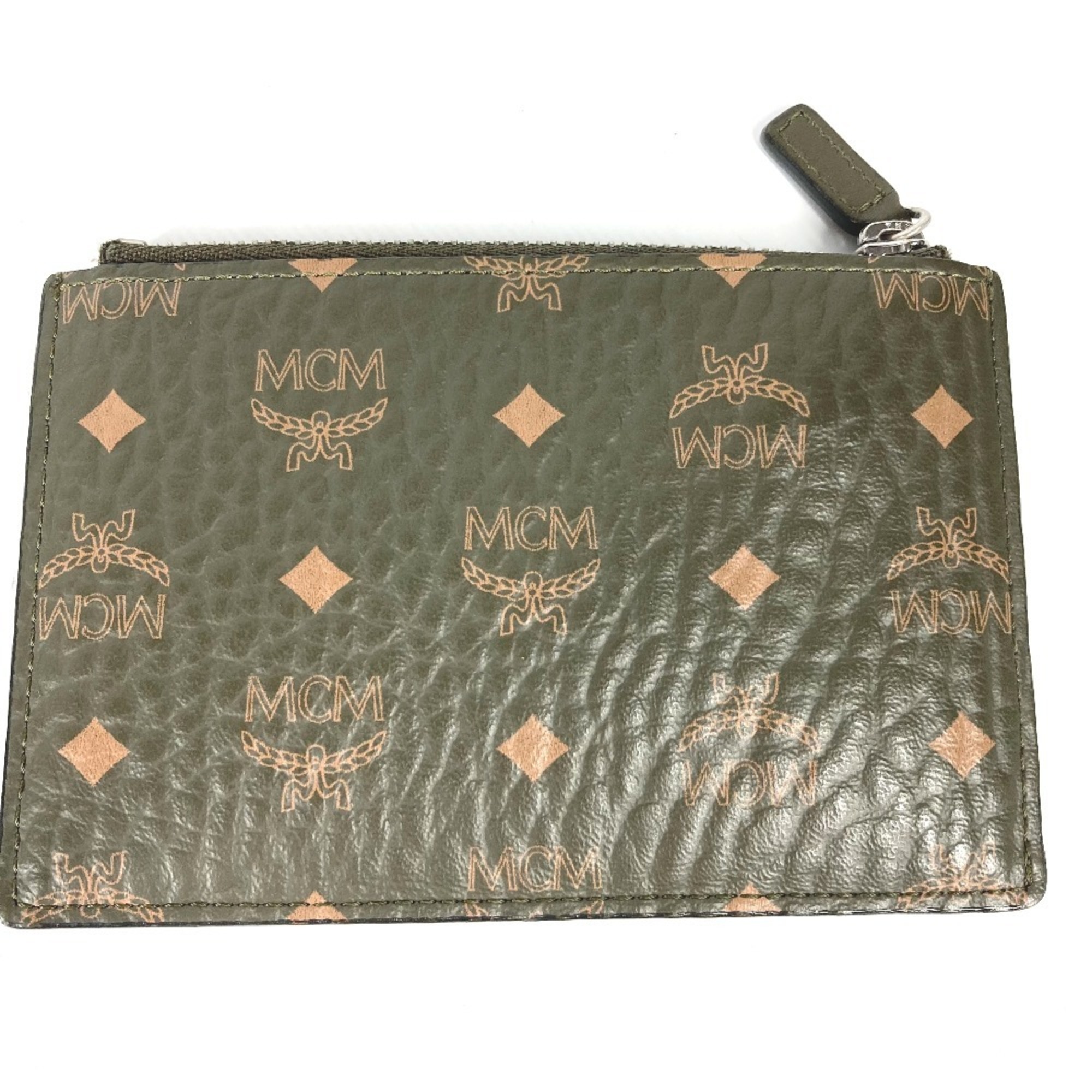 MCM Coin Purse Wallet Wallet/Coin Case Leather Men's Khaki