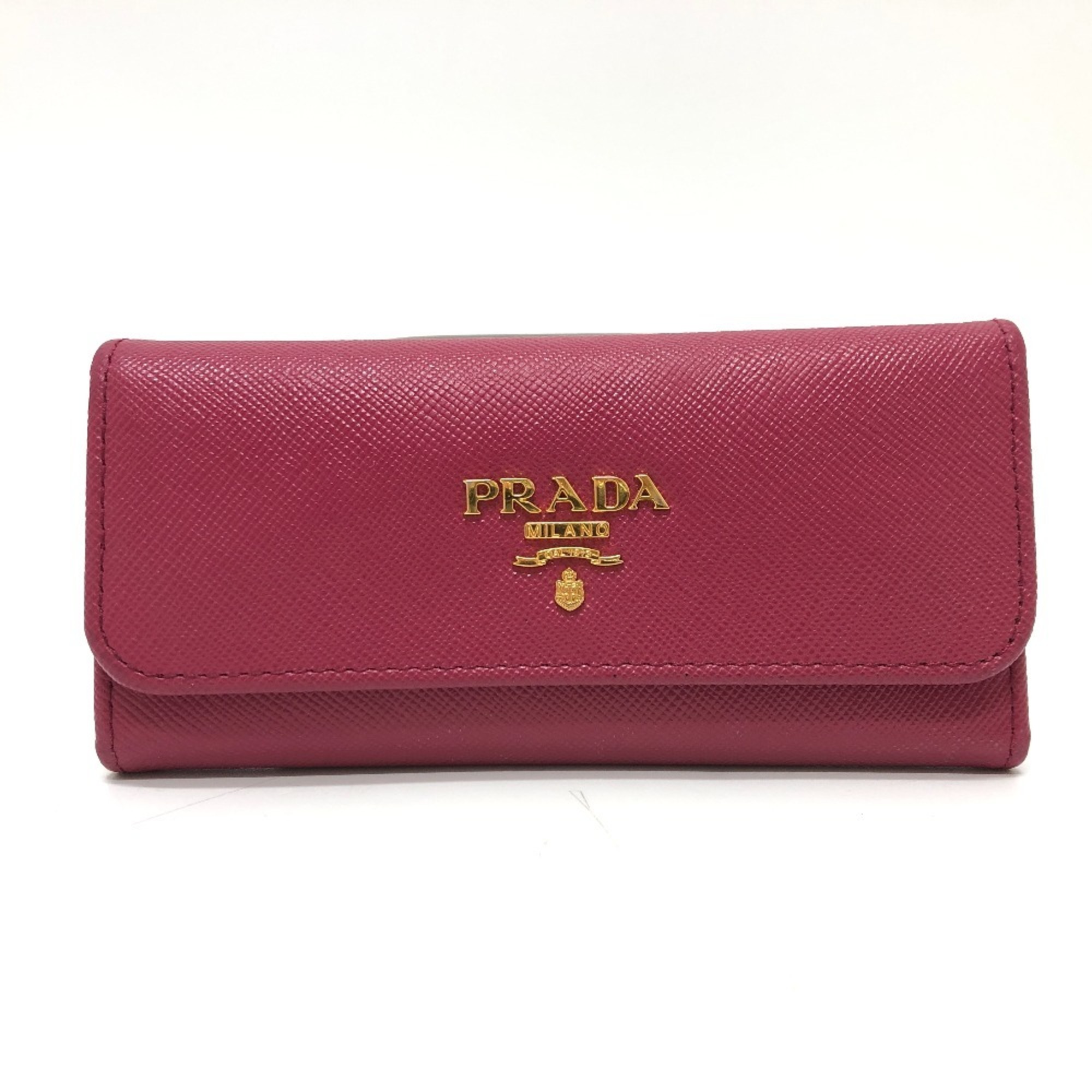 PRADA 1M0223 6-ring key case in Saffiano leather for women, pink