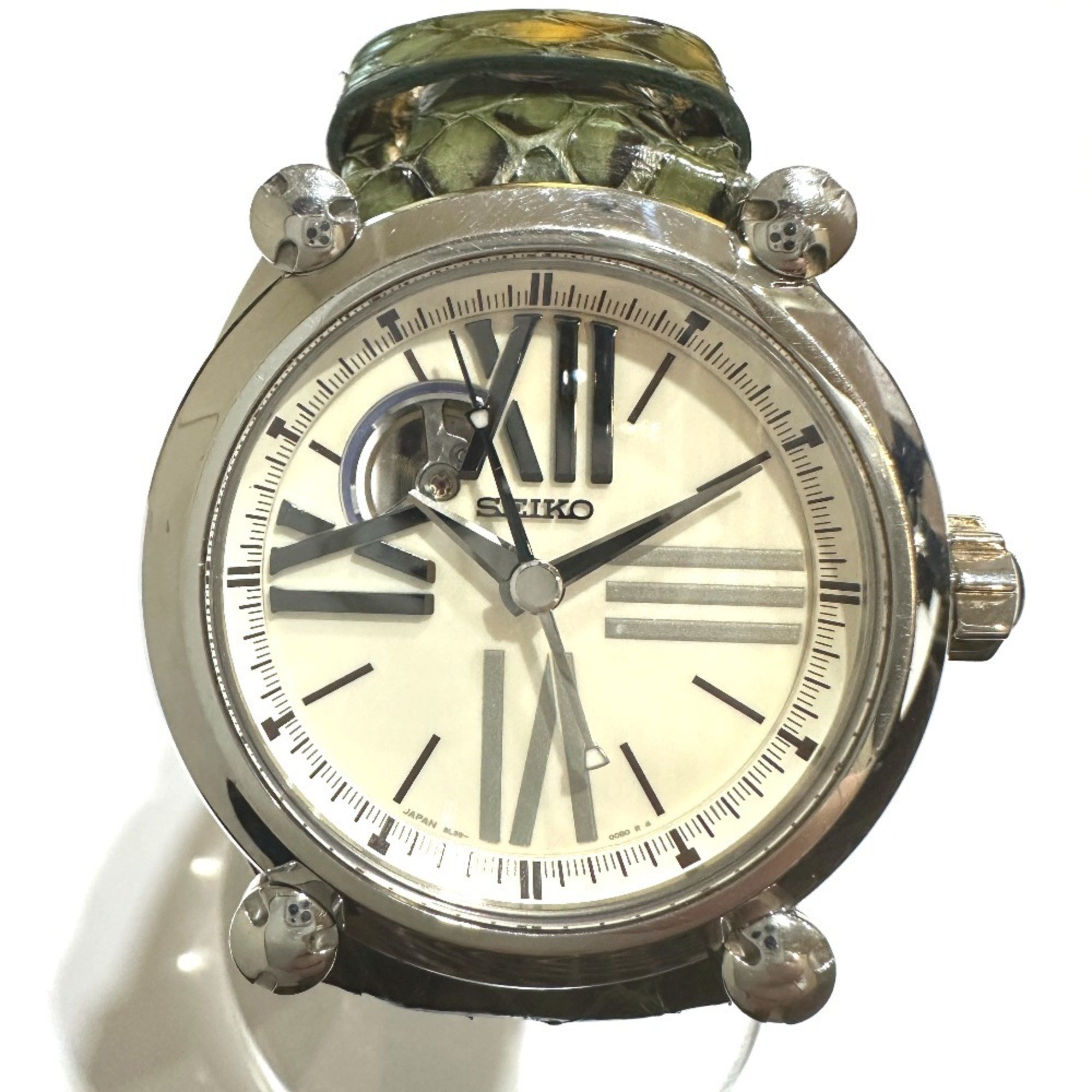 SEIKO 8L38-00C0 Galante Mechanical Automatic Watch SS Ladies Silver