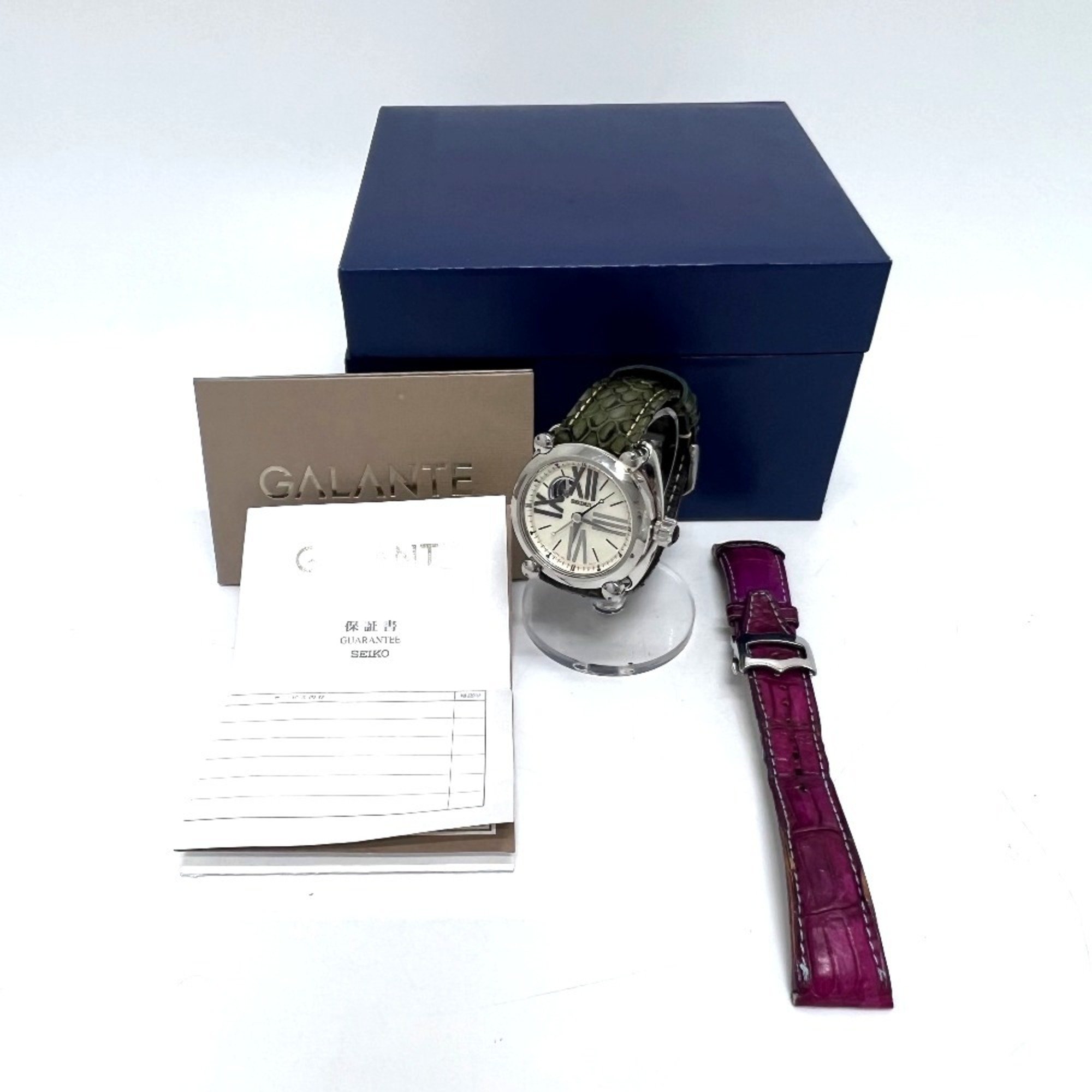 SEIKO 8L38-00C0 Galante Mechanical Automatic Watch SS Ladies Silver