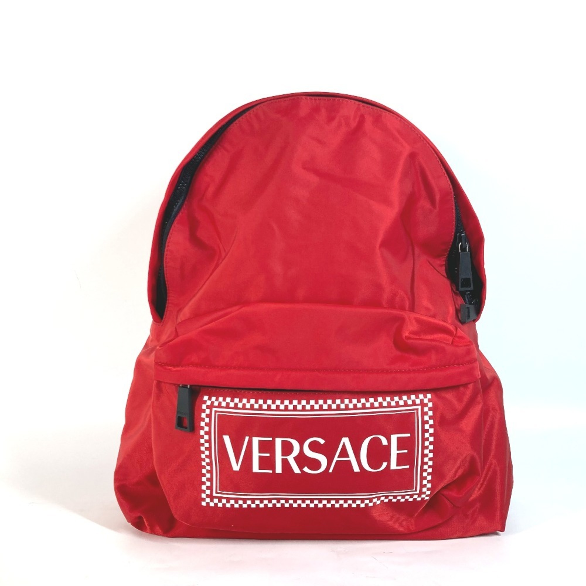 VERSACE Versace Bicolor Backpack Rucksack Nylon Women's Red