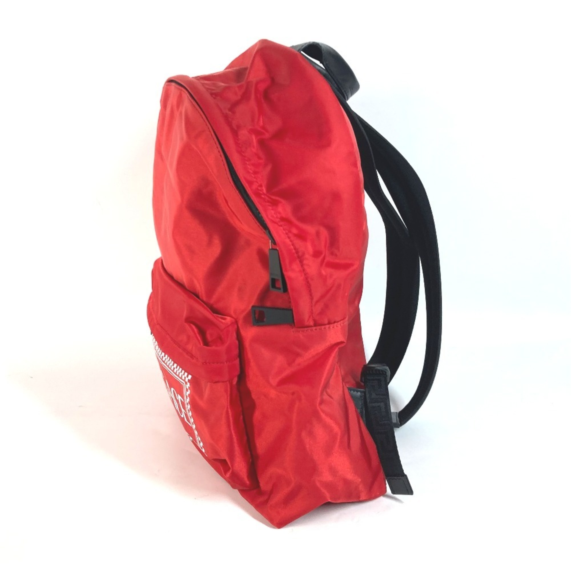 VERSACE Versace Bicolor Backpack Rucksack Nylon Women's Red