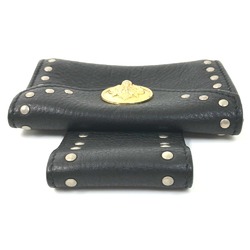 VERSACE Lion Belt Pouch Waist Bag Leather Women's Black