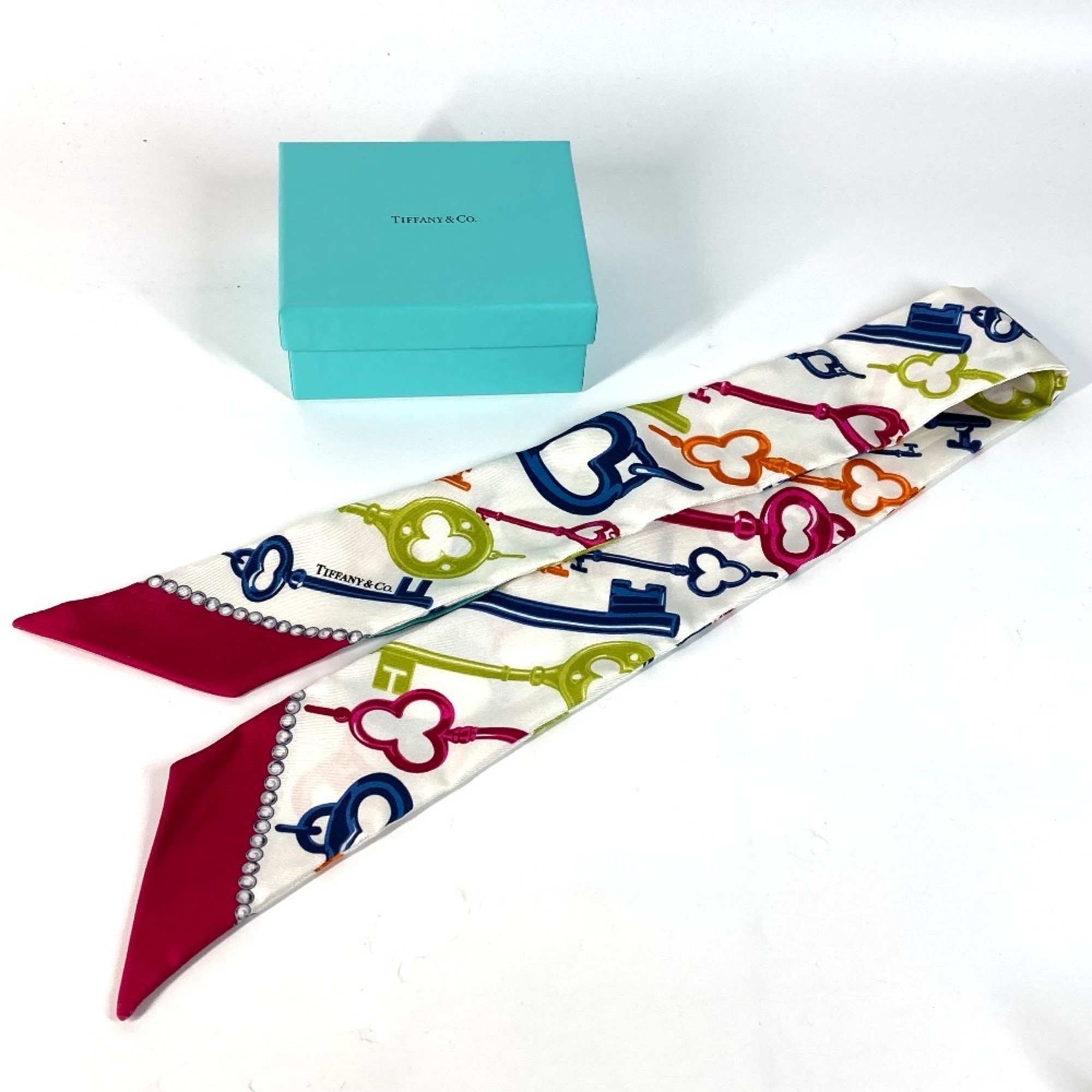 TIFFANY&Co. Tiffany Heart Key Bandeau Scarf Silk Women's Multicolor