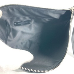 VALENTINO Pouch with Strap Clutch Bag Leather Men's Black