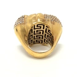 VERSACE Rhinestone Medusa Ring, Metal, Women's, Gold