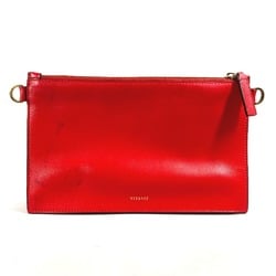 VERSACE Versace Virtus Pouch Clutch Bag Leather Men's Red