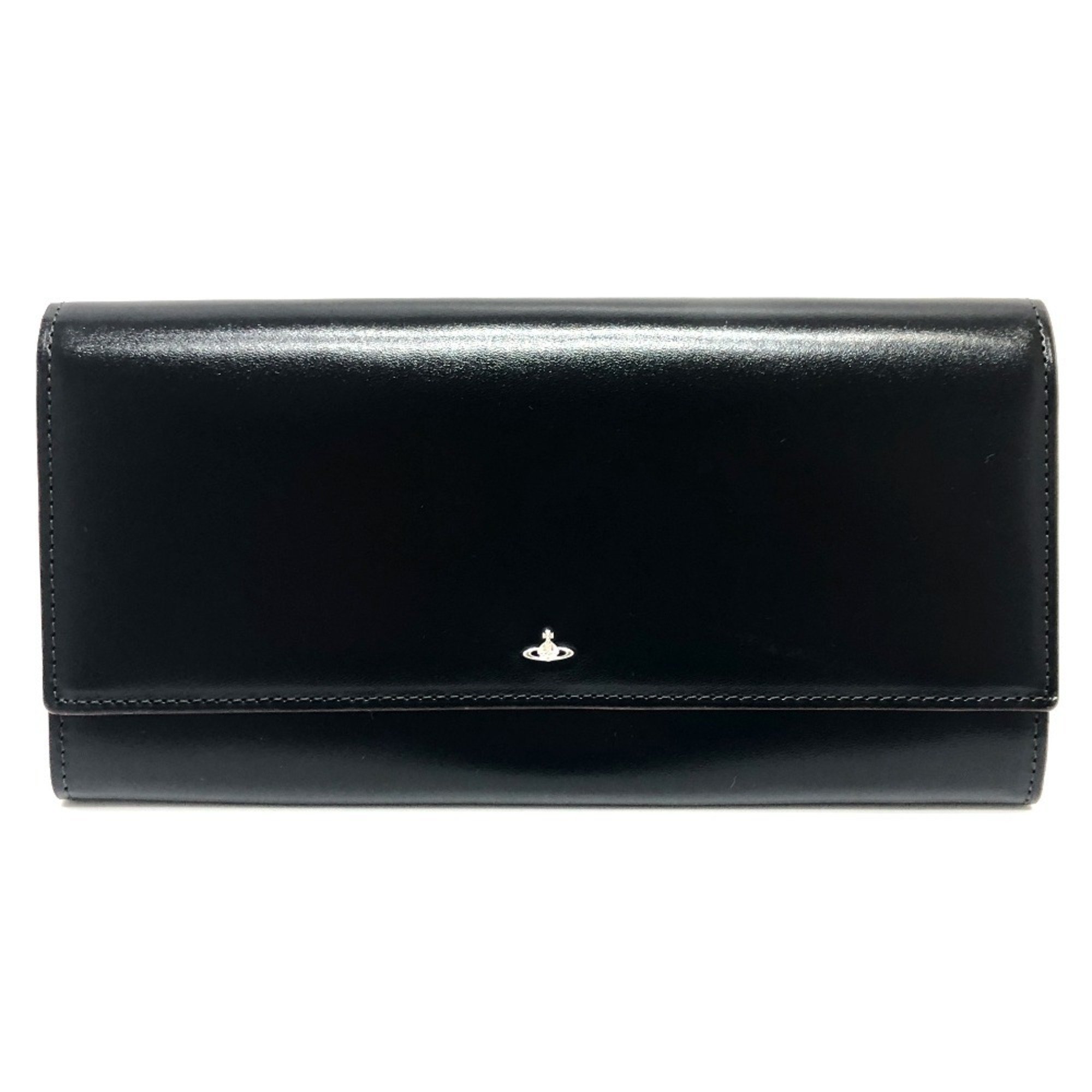 Vivienne Westwood Ove Bi-fold Wallet Long Leather Women's Black