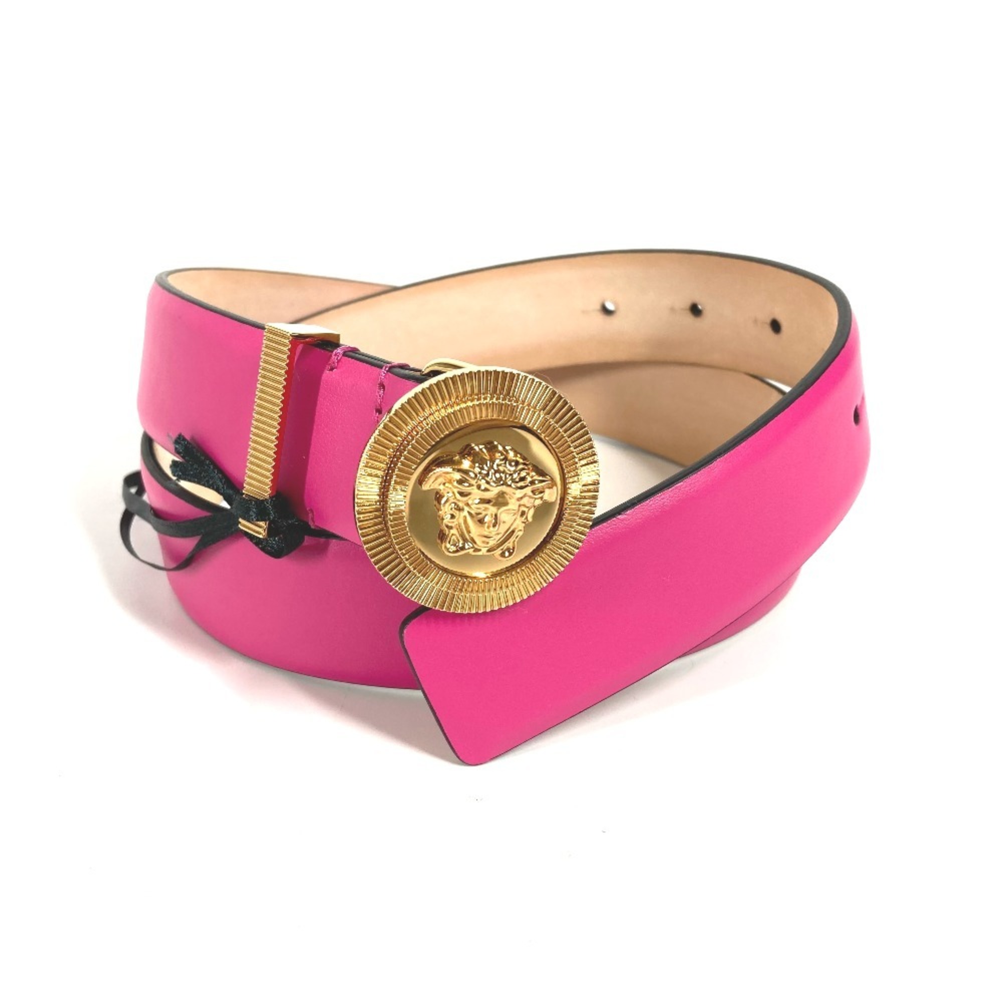 VERSACE Medusa Belt Leather Women's Pink