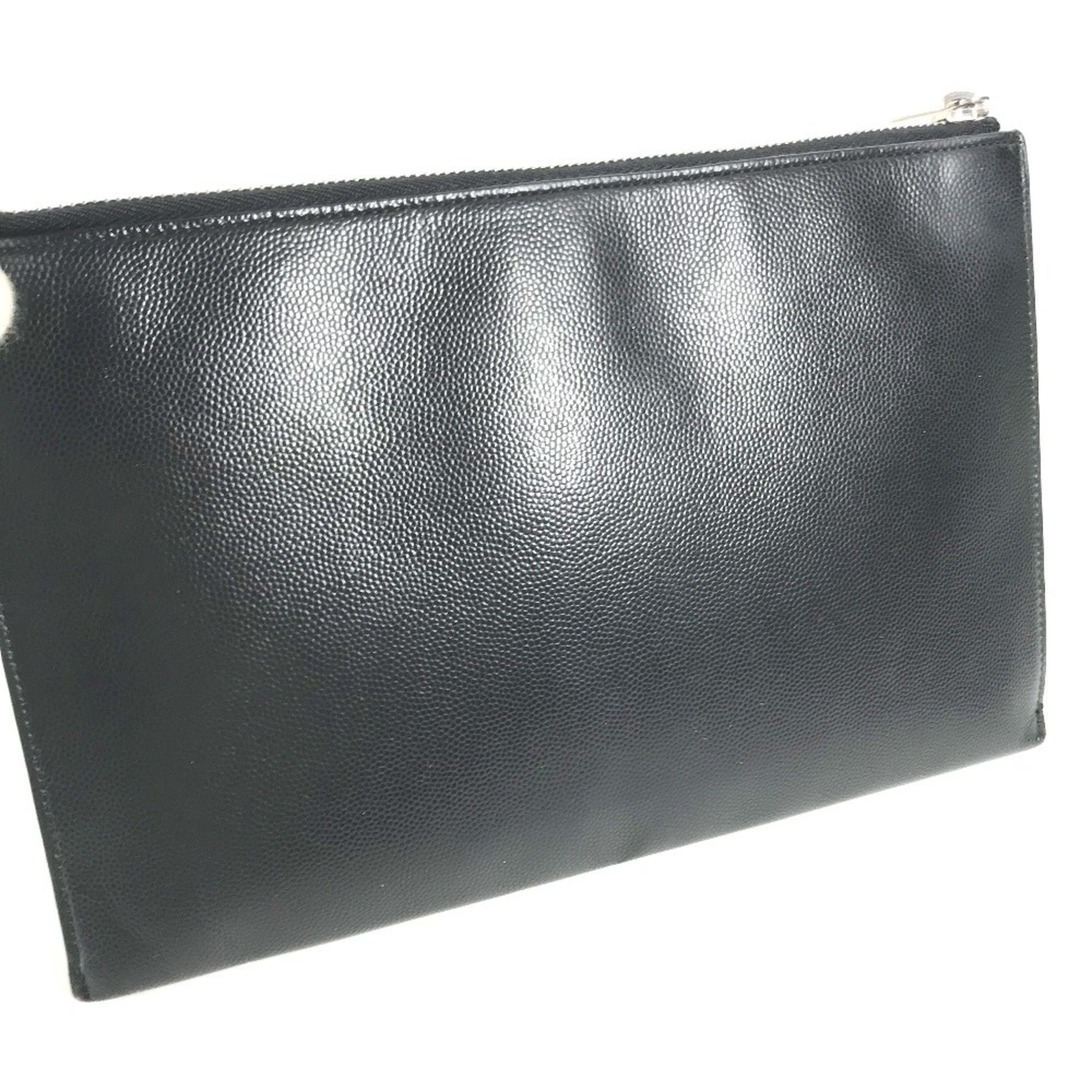 SAINT LAURENT Saint Laurent Paris 375950 Pouch Clutch Bag Leather Men's Black