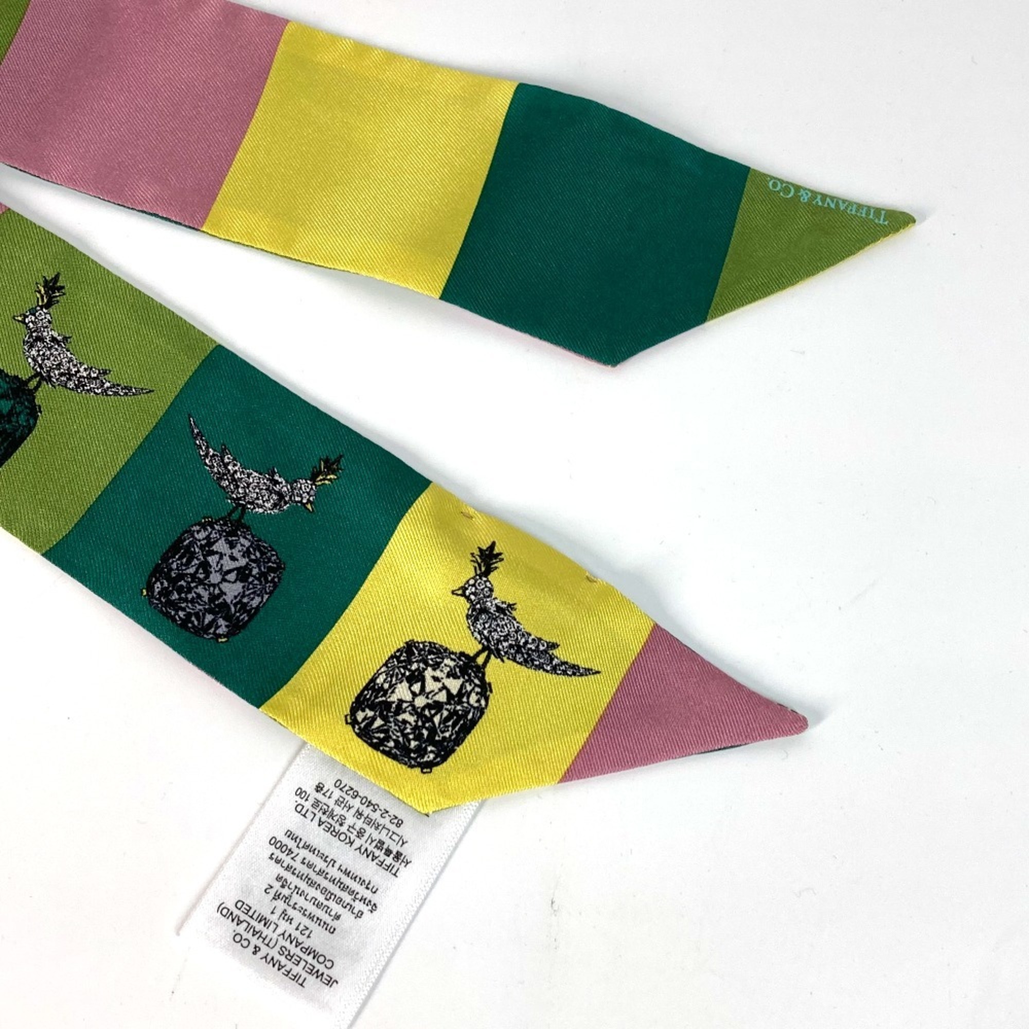 TIFFANY&Co. 72020936 Bird on a Rock Ribbon Scarf Bandeau Silk Women's Multicolor