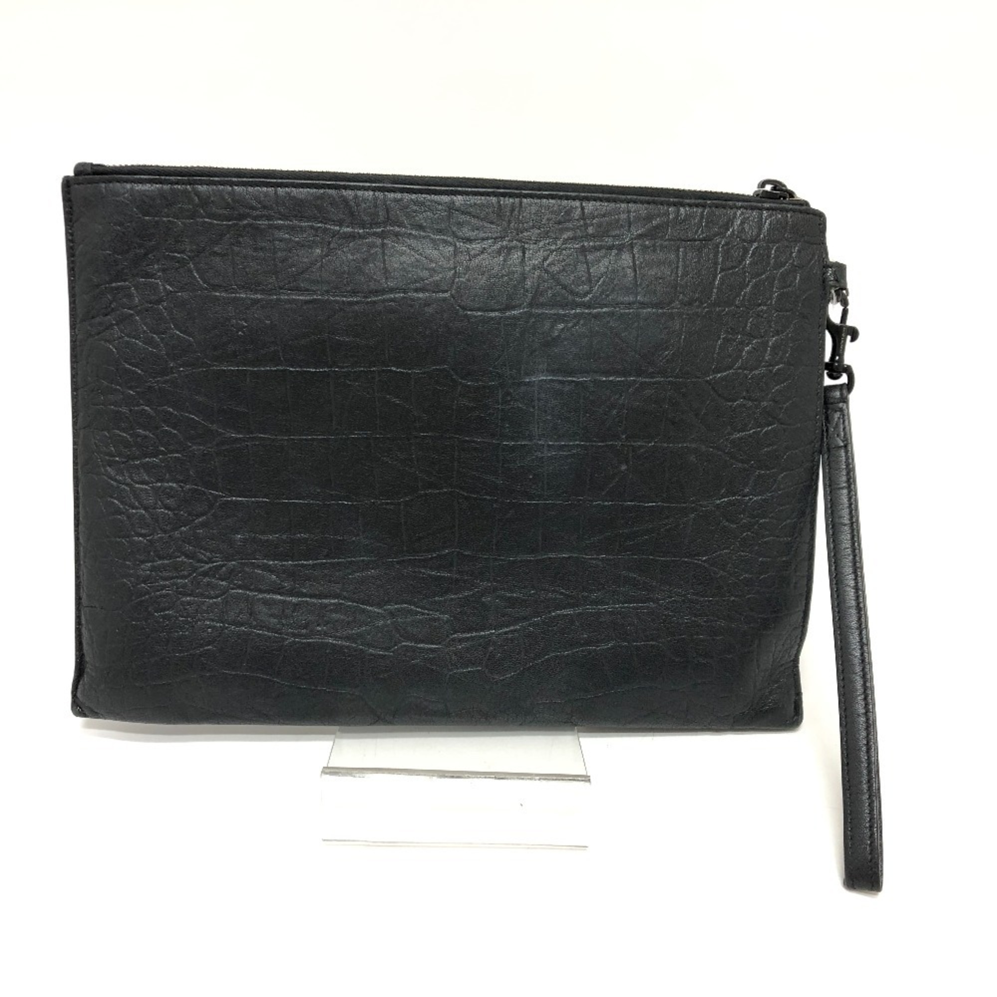 Saint Laurent Leather Second Bag with Wristlet for Men, Black