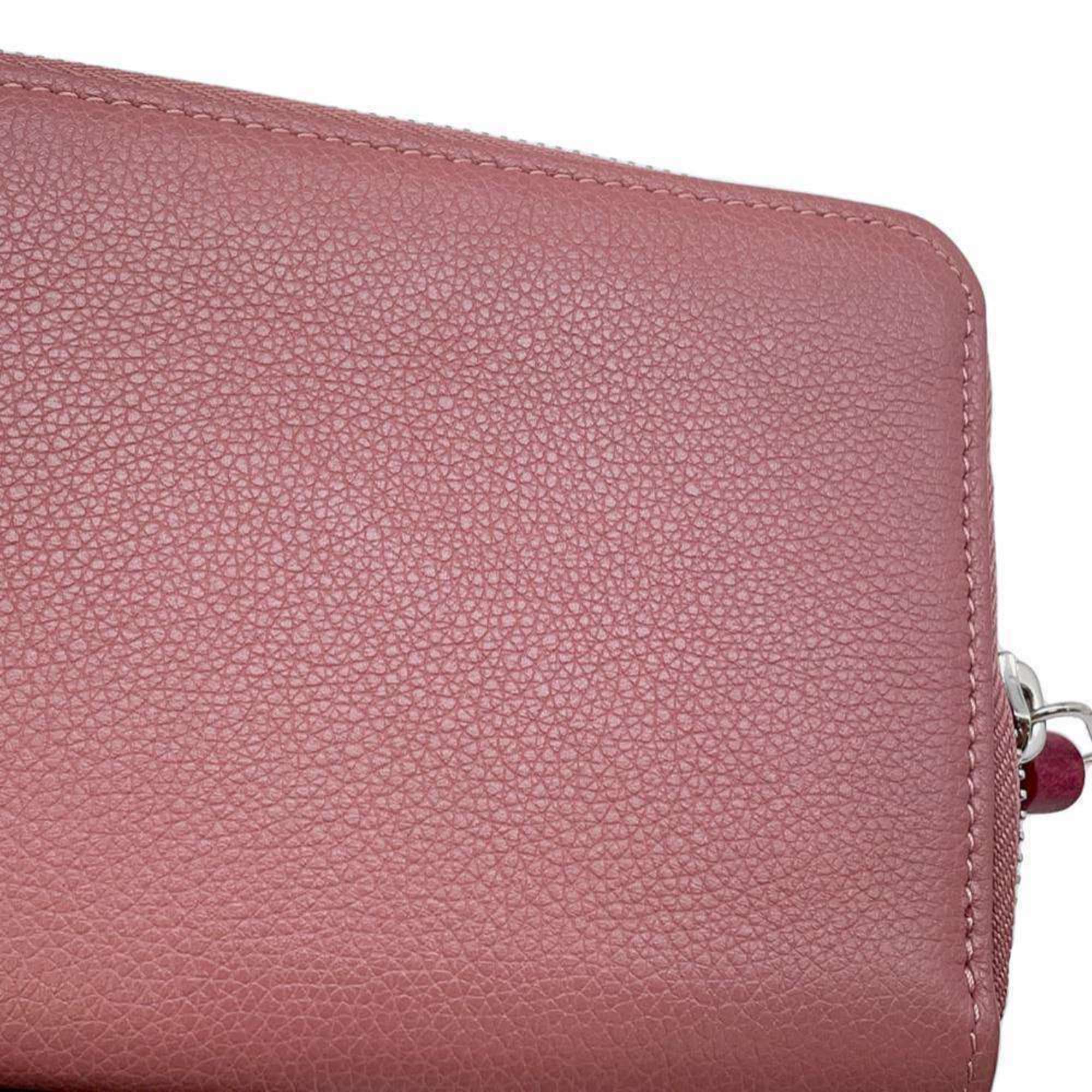 Louis Vuitton Long Wallet Zippy Lock Me Calf Leather M62949 LOUIS VUITTON Round