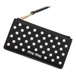 Miu Miu Miu Wallet/Coin Case Leather Dot 5MB006 Business Card Holder/Card Wallet