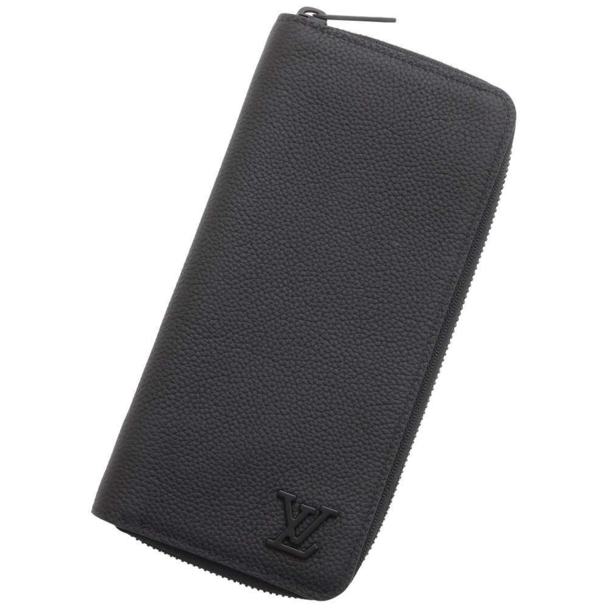 Louis Vuitton Long Wallet Aerogram Leather Zipper Vertical M81767 LOUIS VUITTON Black