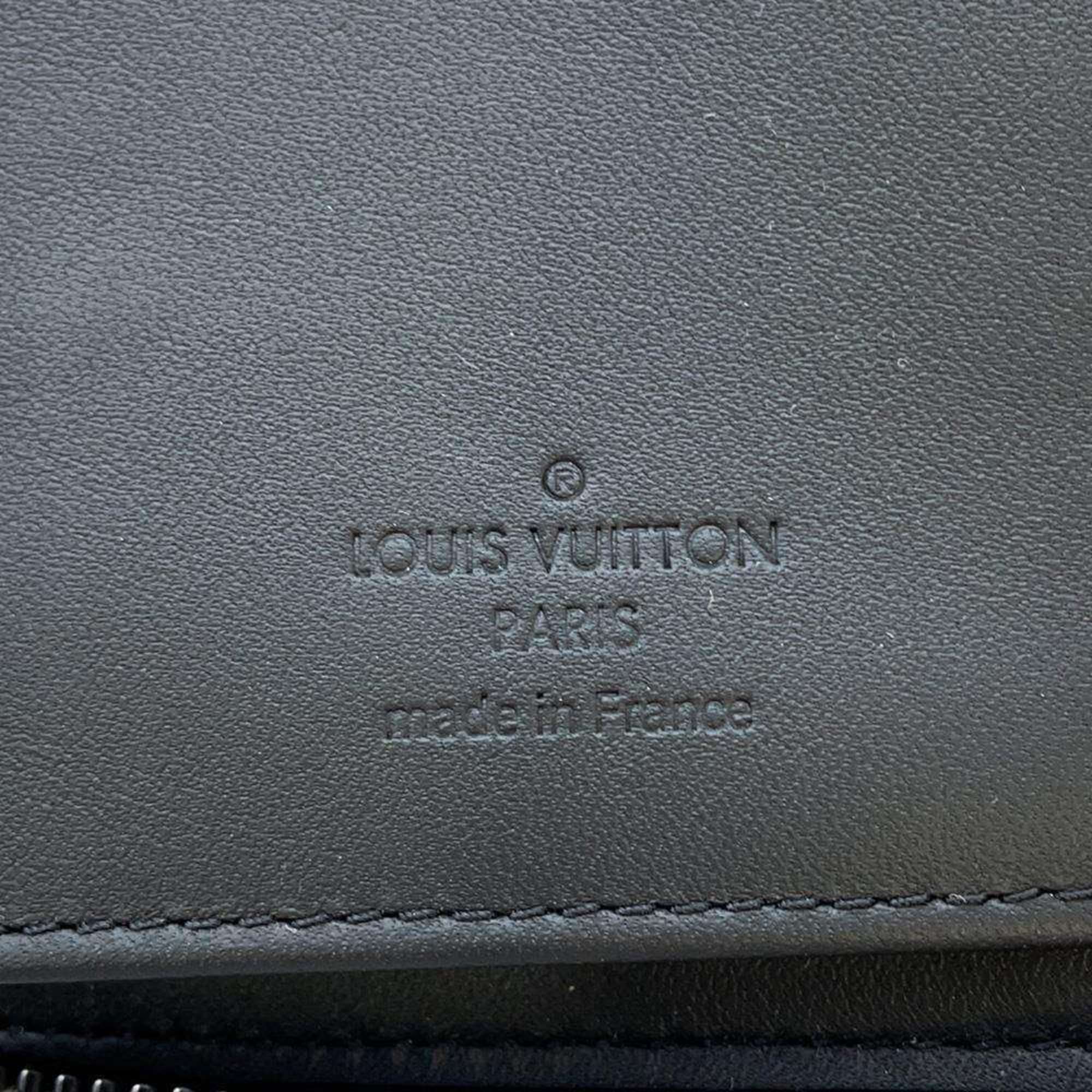 Louis Vuitton Long Wallet Aerogram Leather Zipper Vertical M81767 LOUIS VUITTON Black