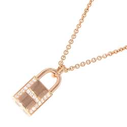 Hermes Necklace Amulet Kelly Cadena Diamond 18P 0.09ct K18PG Pink Gold Pendant