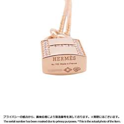 Hermes Necklace Amulet Kelly Cadena Diamond 18P 0.09ct K18PG Pink Gold Pendant