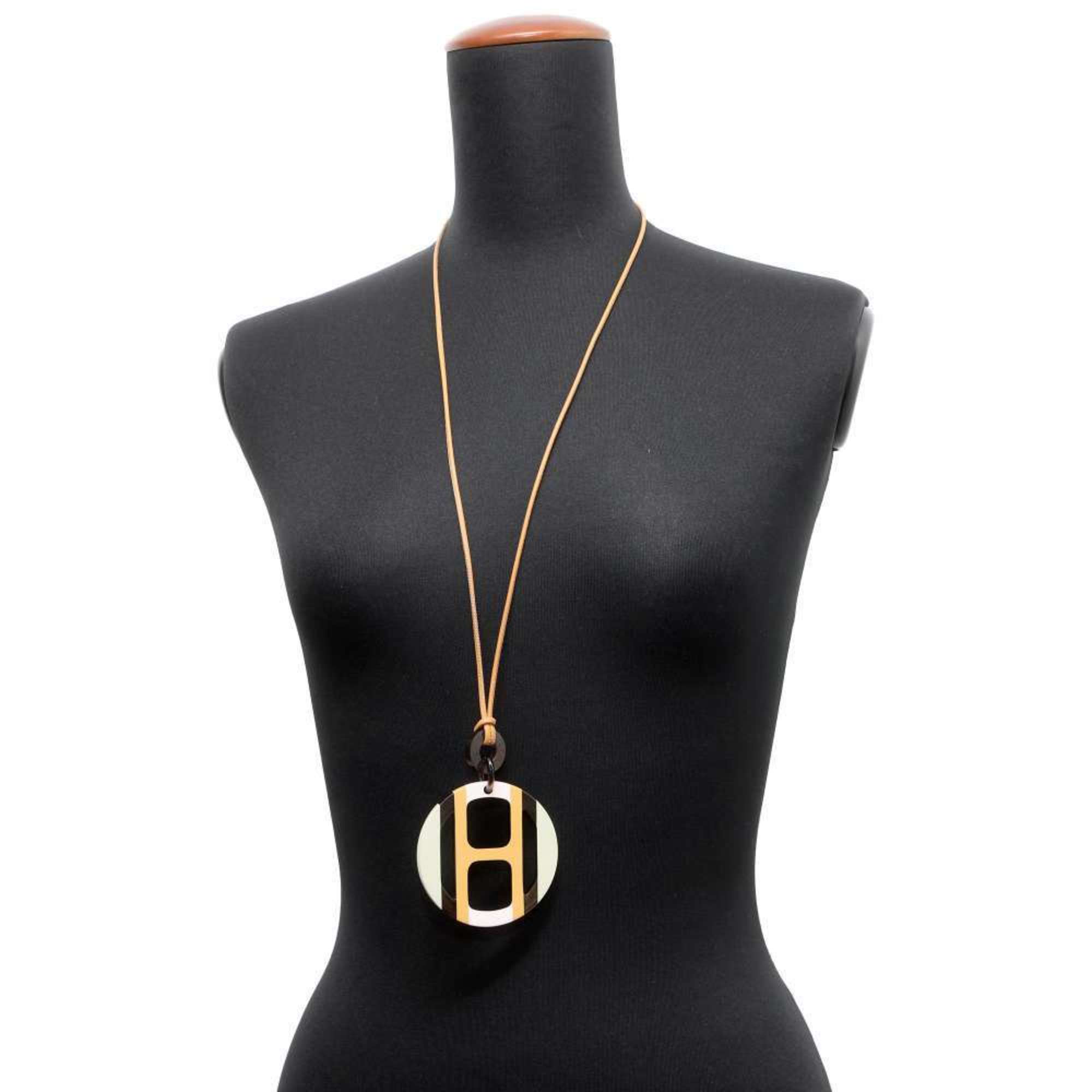 Hermes Necklace H Equipe Buffalo Horn HERMES