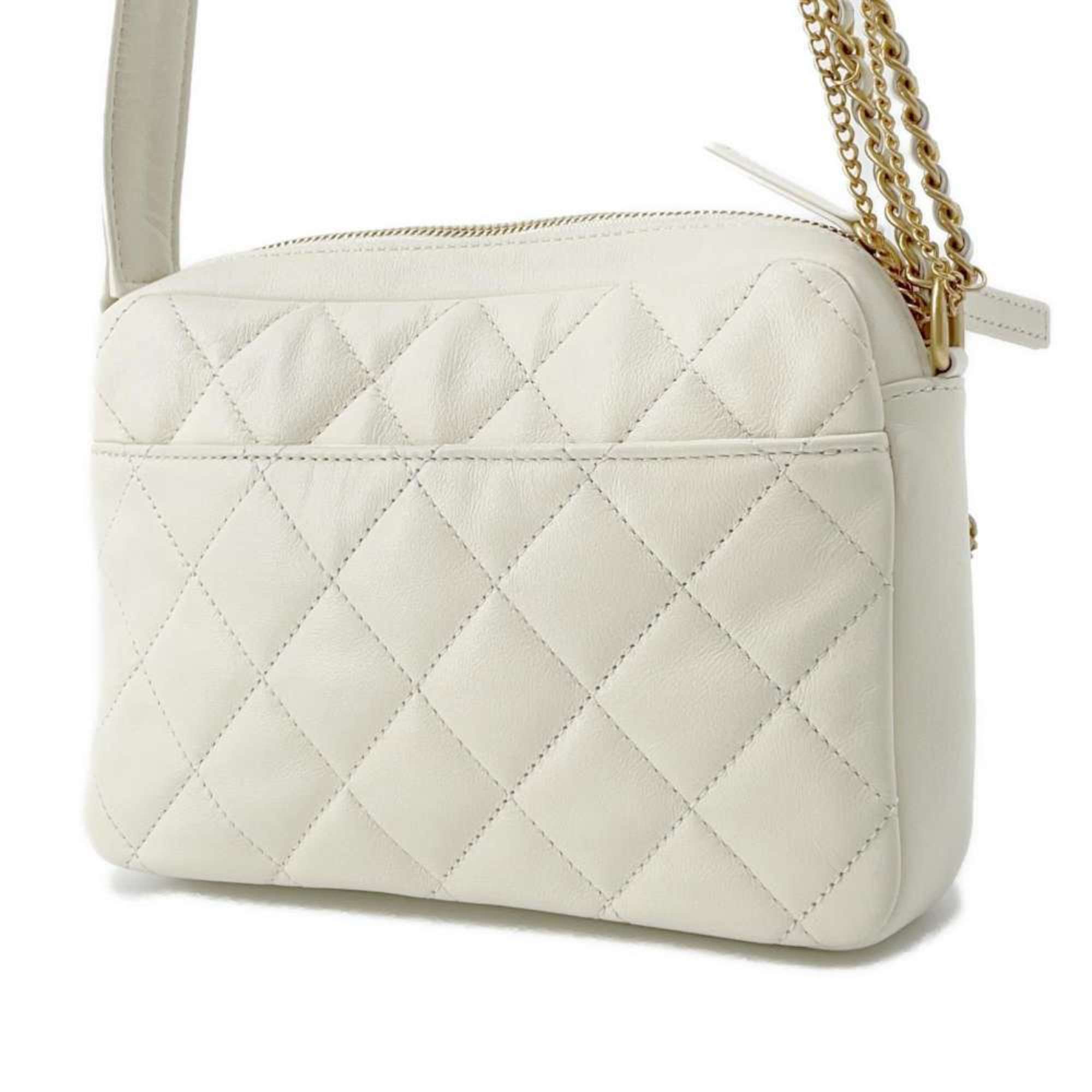 CHANEL Shoulder Bag Matelasse Coco Mark Small Camera AS2923 CAHNEL White