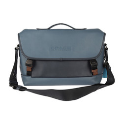 COACH Color Block League Bike Bag Shoulder C2665 Leather Blue Navy Gunmetal Hardware Handbag