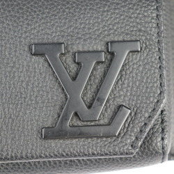 LOUIS VUITTON Louis Vuitton Take Off Sling Body Bag M57081 Grained Leather Noir Black LV Waist