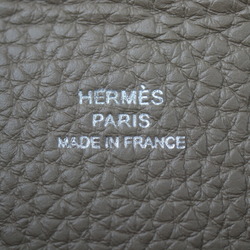 HERMES Hermes Vid Poche Shoulder Bag 084283CK Togo Etoupe Pochette B Engraved