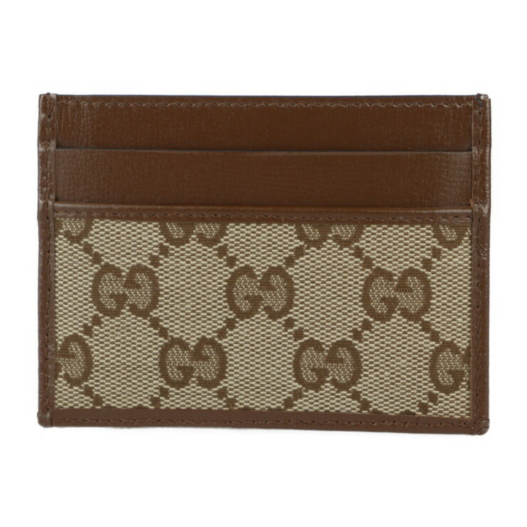 GUCCI BALENCIAGA Collaboration Business Card Holder/Card Case 681709 GG Canvas Leather Beige Brown Holder Pass