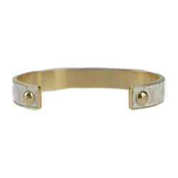 LOUIS VUITTON Louis Vuitton Jonck Wild LV Monogram Bangle M67784 Size M Metal White Gold Bracelet