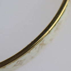 LOUIS VUITTON Louis Vuitton Jonck Wild LV Monogram Bangle M67784 Size M Metal White Gold Bracelet