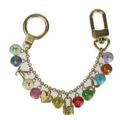 LOUIS VUITTON Louis Vuitton Porte Cle Chaine Pastille Keychain M65380 Metal Gold Multicolor Keyring Bag Charm